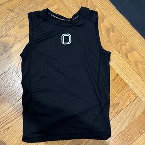 Boys youth Medium Overtime compression Black Sleeveless Shirt. Gently worn